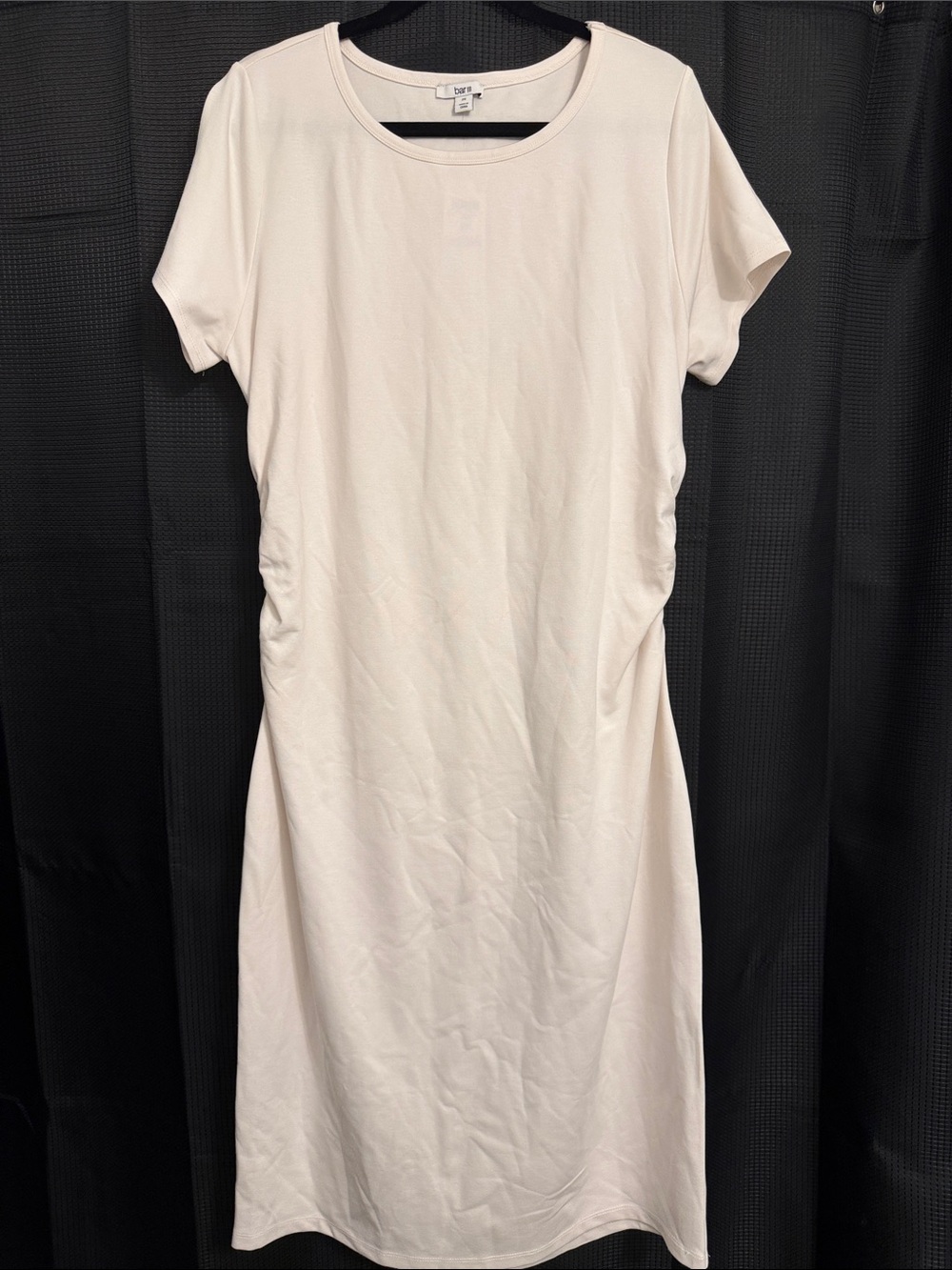 Bar III Cream Short-Sleeve Tunic Dress w/ruching NWT Sz 2X